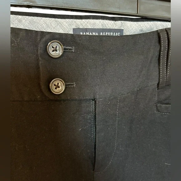 Banana Republic sz 6 The Sloan Fit Pants Flat front  black stretchy - Picture 4 of 12